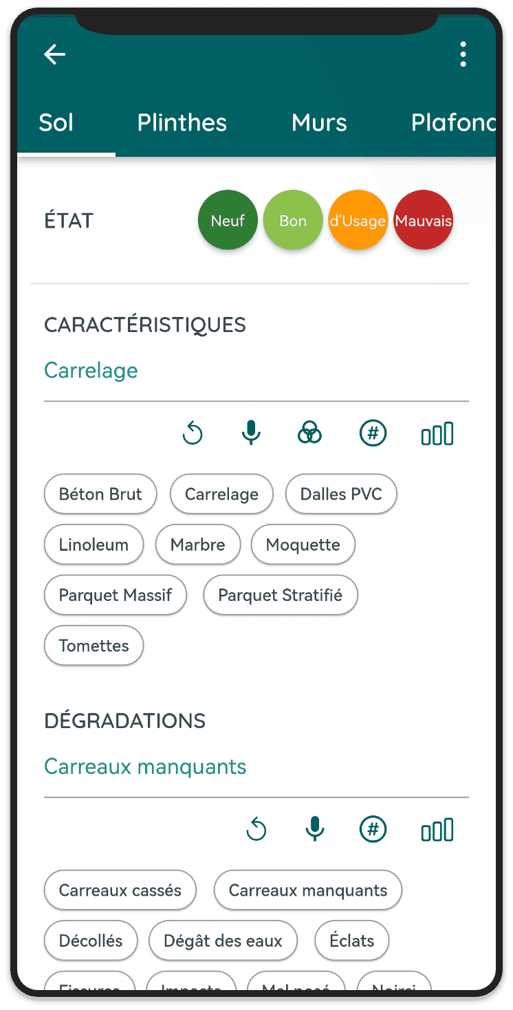 Descriptifs intégrés dans l'application EDOUARD